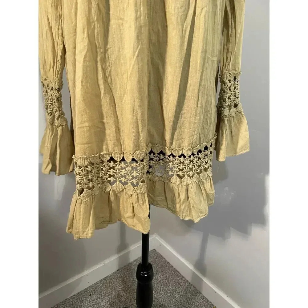 S.R. Fashion Flowy Bell Sleeve Bohemian Tunic Top - Picture 4 of 11